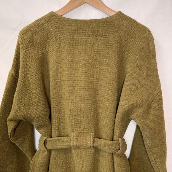 MADEWELL Texture & Thread Wrap Jacket Size L Olive Green Casual Boho Cotton - Picture 6 of 12
